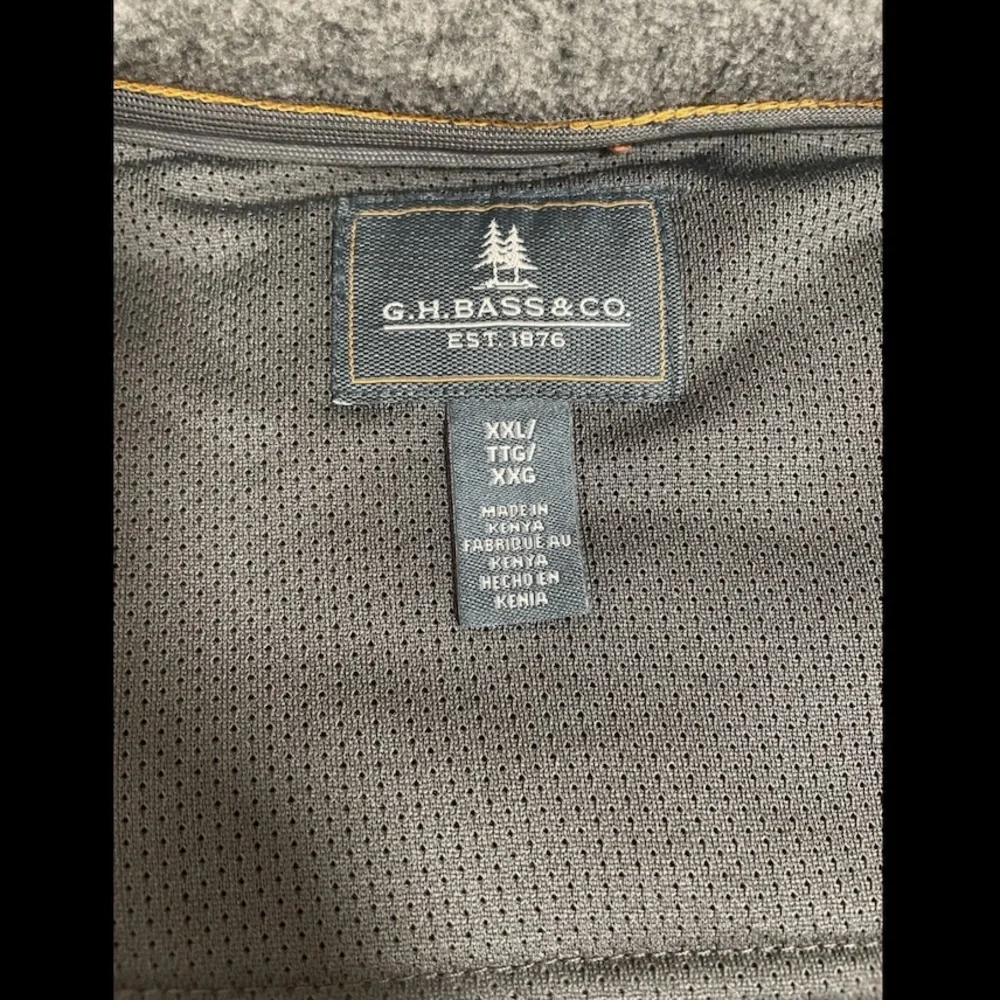 GH Bass And Co Mens XXL Pullover Fleece 3 Button Front Soft Long Sleeve Orange